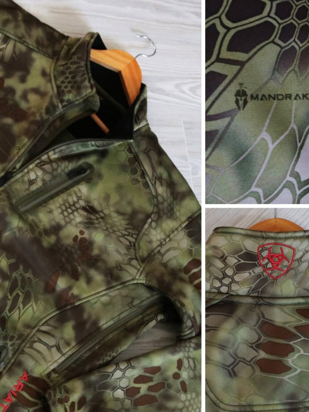 Ariat Kryptek Mandrake Camo Men's Hunting Softshell Fleece Lined Jacket Size XL